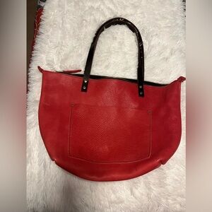 🦄 Portland Leather Goods Large Zippered Tote- Sugar